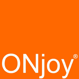 Onjoy logotipo onjoy fondo naranja